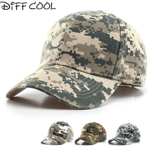 DIFF COOL Men Army Camouflage Camo Cap Snapback Caps Women Hats For Men Baseball Cap Trucker Dad Hat Camouflage Casquette cap