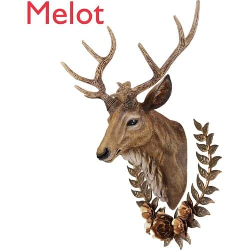 Sofa Background Wall Decorations Lucky Deer Head Bar Wall Hanging Creative Living Room Pendant