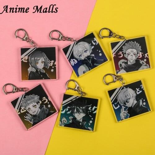 Jujutsu Kaisen Gojo Satoru Keychains Yuji Itadori Megumi Fushiguro Nobara Kugisaki Acrylic Double Sided Key Ring Fashion Props