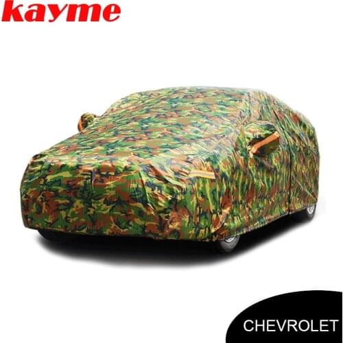 Kayme waterproof camouflage car covers outdoor sun protection cover for chevrolet cruze aveo lacetti camaro captiva epica spark