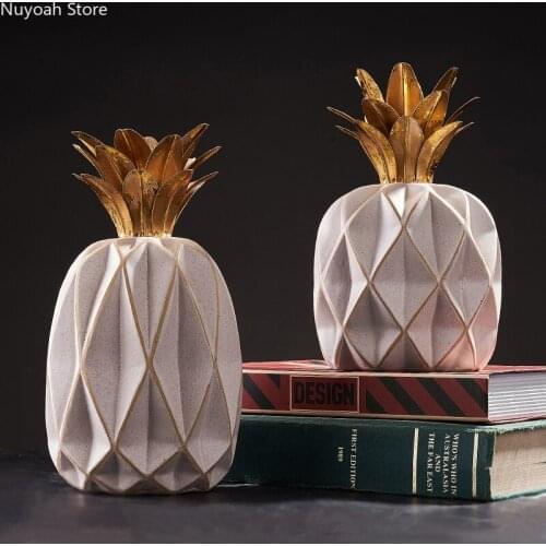 Nordic Ceramic Pineapple Home Decoration Creative Crafts Plant Desktop Decoration Simple Living Room Decoration Accessories
