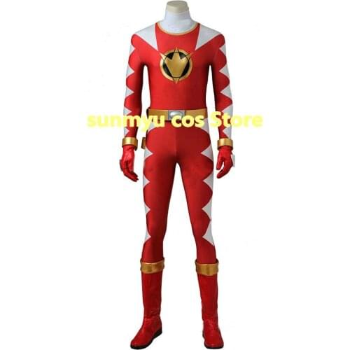 Bakuryuu Sentai Abaranger Ryouga Hakua AbaRed Cosplay Costume,Custom Size Halloween