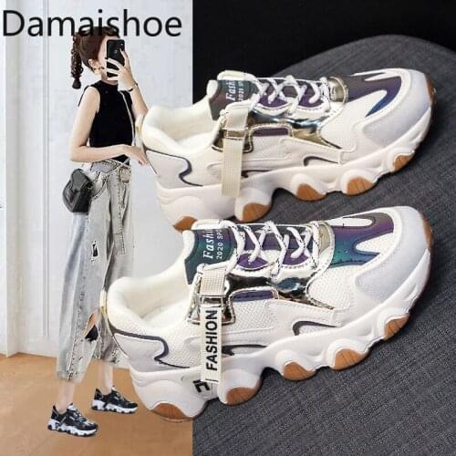Womens Shoes 2021 Spring New Fashionable Breathable Korean Style Sneakers Women Platform Student Running Women Vulcanized Shoes