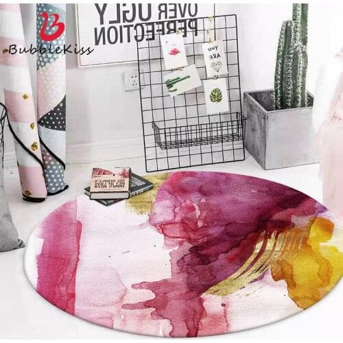 Bubble Kiss Round Carpet Abstract Ink Painting Bedside Area Rugs For Living Room Bedroom Decor Carpets Home Study Room Floor Rug