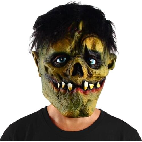 Frankenstein Mask Halloween Horror Party Cosplay Costume Props Lifelike Green Monster Latex Terror Mask