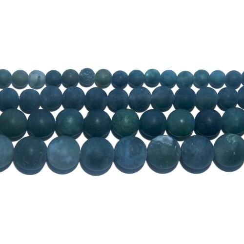Dull Polish Matte Natural Stone Moss Agates Beads 6 8 10 12 MM Pick Size For Jewelry Making DIY Bracelet Necklace Material