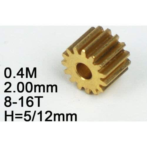 RC Model Metal Pinion Gear 0.4M 2.0mm(hole diameter) 8T/9T/10T/11T/12T/13T/14T/15T/16T Height:5mm/12mm