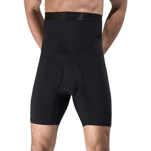 Men Belly Slimming Tummy Control Corset Black Shorts Abdomen Wrap Girdle Pants Fitness High Waist Underwear Body Shaper