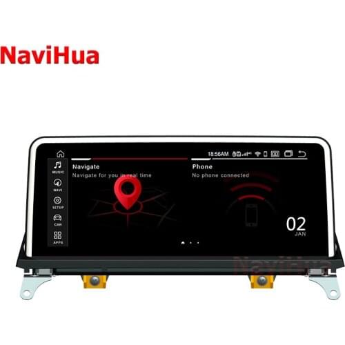 Navihua 6 core Android 9.0 PX6 touch screen car dvd player For BMW X5 E70/X6 E71(2010-2013)CIC gps navigation multimedia system
