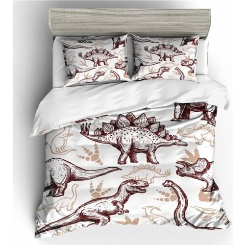 New fashion creative style home textile digital printing dinosaur pattern bedding set Europe and America Queen size 3 pcs Bed