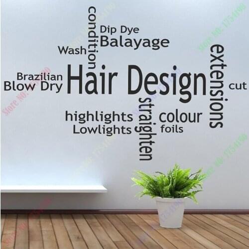 New Arrival Hair Shop Vinyl Wall Decal Spa Barber Shop Hair Shop Salon Lettering Quote Wall Sticker Window Glass Decoration