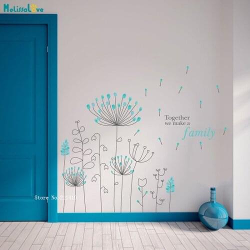 Dandelion With Family English Quote Wall Sticker Self-adhesive Home Decoration Living Room Vintage Classic Handmade YT4756