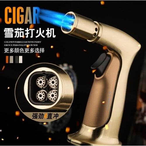 Barbecue Spray Gun Direct Injection Lighter Windproof Inflatable Butane Gas Lighter Fixed Lock Outdoor Kitchen Cigar Lighter