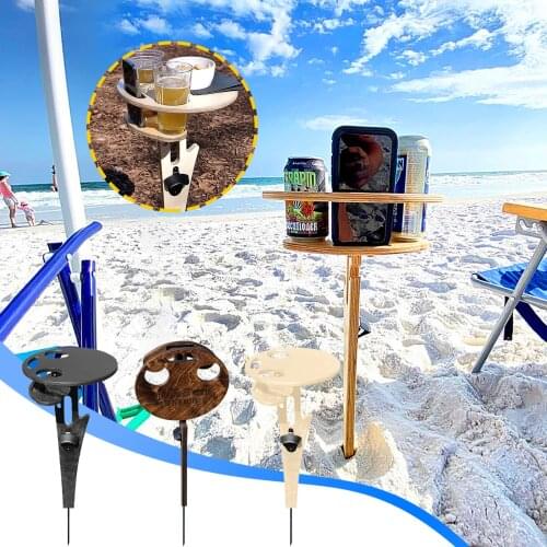 Outdoor Portable Wine Table with Foldable Round Desktop Mini Wooden Picnic Table Easy to Carry decoration salon For home