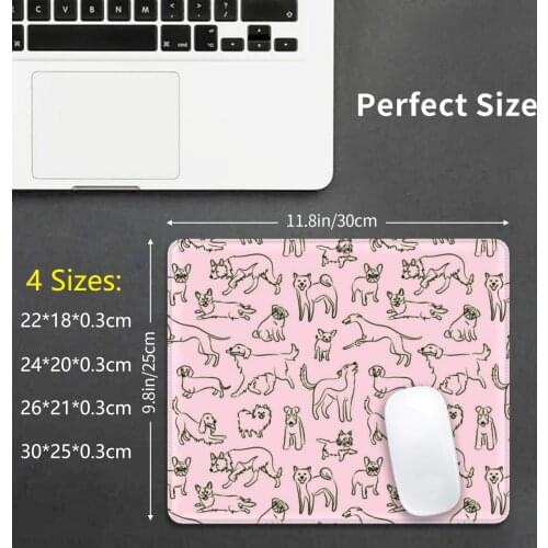 Dogs Pink Mouse Pad DIY Print Dog Corgi Shiba Inu Pug Yorkshire Cocker Spaniel Siberian Husky Chiuaua