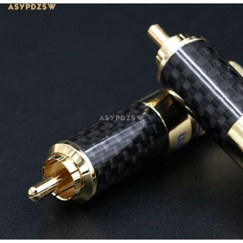 1 Pair Audiophile HIFI Pure copper gold-plated 8.5mm Lotus plug Preamplifier/DAC/Amplifier RCA Male plug
