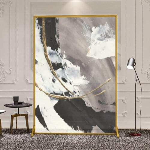 Nordic Light Luxury Art Screen Living Room Partition Entrance Door Small Apartment Blocking Decoration Mobile Metal Screen