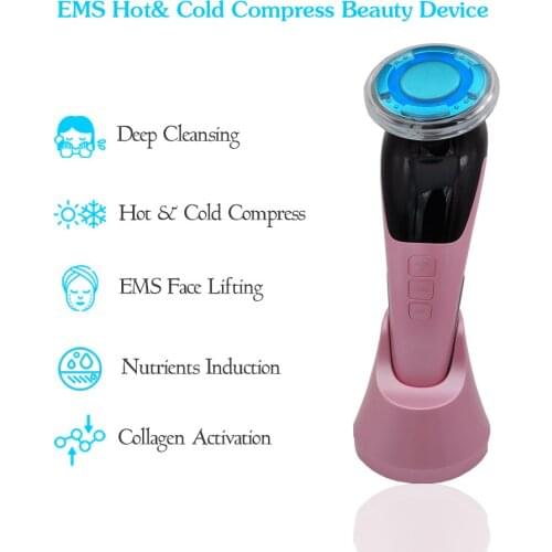 EMS LED Light Beauty Device Multifunctional Ultrasonic Facial Skin Lifting Cleansing Massage Acne Clearance Wrinkles Reduction
