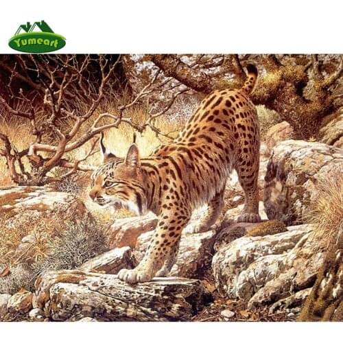 YUMEART DIY 5D Needlework resin diamond painting cross stitch full diamond embroidery Tiger pattern rhinestone pasted painting