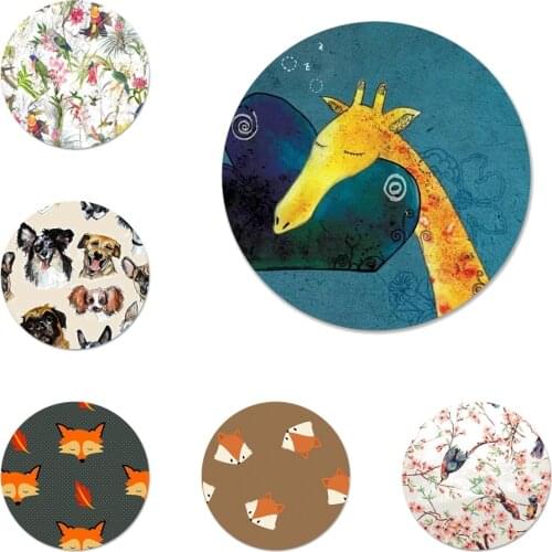 Giraffe Bird Seven-star Ladybug Dog Fox Icons Pins Badge Decoration Brooches Metal Badges For Clothes Backpack Decoration 58mm