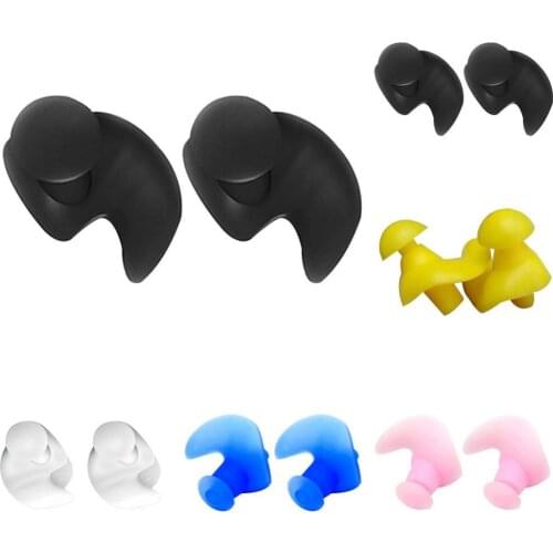 1 Pair Earplugs Waterproof Soft Texture Earplugs Silicone Portable Ear Plugs for Water Sports Swimming Accessories W/Storage