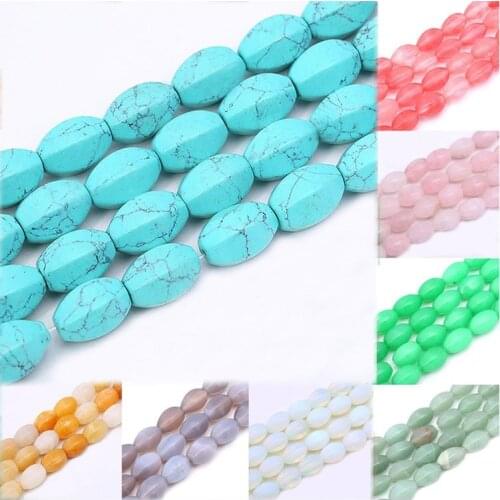 10*14mm Natural Stone Colorful Agate Dongling Crystal Barrel-shaped Loose Beads for Jewelry Making DIY Hot Bracelet Necklace 15"