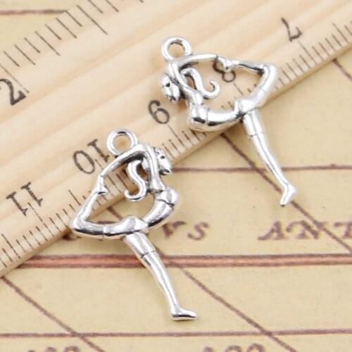 10pcs Charms Gymnast Sporter Gymnastics Player 26x15mm Tibetan Silver Color Pendants Antique Jewelry Making DIY Handmade Craft