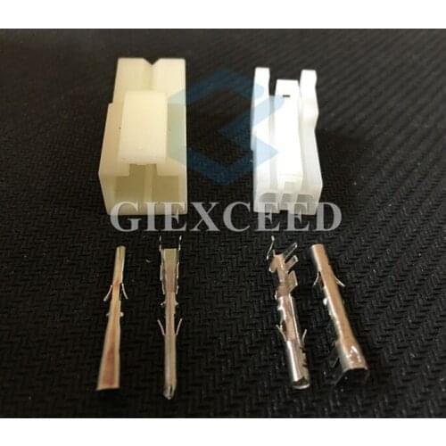 2 Sets 2 Pin 2mm Auto Socket Female Male Automotive Electrical Connector Plastic Plug