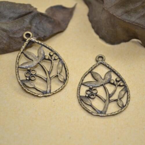 20Pcs Zinc Alloy Antique Bronze tree Charm DIY Jewelry Making 31*21mm Q228