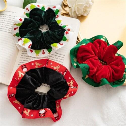 20pcs/lot Elastic Rubber Hairbands With Print Ribbon for Women Girls Ponytail Holder Hair Ties Stretchy Hair Scrunchies