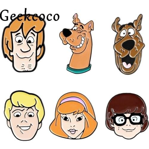 20pcs/lot J1381 Cartoon Dog And Character Cospaly Metal Badges Pins and Brooches for Women Men Lapel Pin Backpack Bags Badge