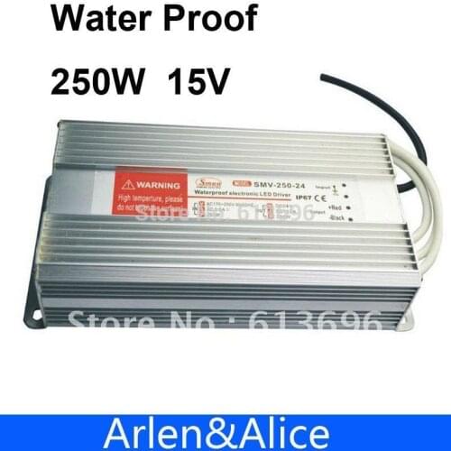 250W 15V 16.6A Waterproof outdoor Single Output Switching power supply for LED SMPS
