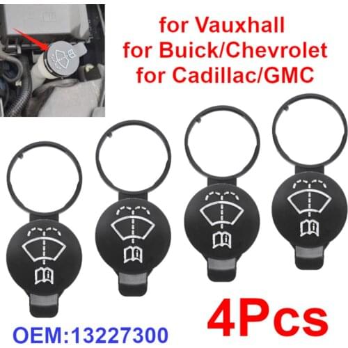 4Pcs Car Windshield Washer Bottle Cap Windscreen Wiper Fluid Reservoir Tank Cover 13227300 For Vauxhall Chevrolet GMC Buick