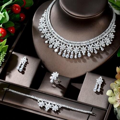 HIBRIDE African 4pcs Bridal Jewelry Sets New Fashion Dubai Jewelry Set For Women Wedding Party Accessories Design Bijoux N-521