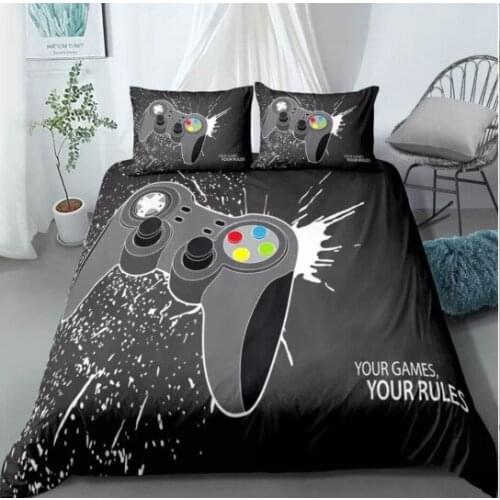 Gamepad Bedding Set Queen Size Duvet Cover Creative Black Comforter Bed Cover Set Pillowcase 3pcs Multiple size