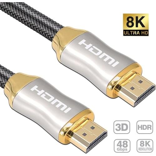 HDMI-compatible 2.1 Cable for Xiaomi Mi Box HD Cable 8K/60Hz 4K/120Hz 48Gbps Digital Cables for PS5 PS4 HD Splitter 8K HDMI 2.1