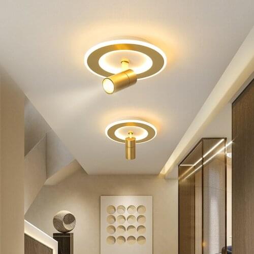 Corridor lamp, simple modern entrance lamp, porch lamp, front door lamp, gold surface mounted balcony led ceiling lamp