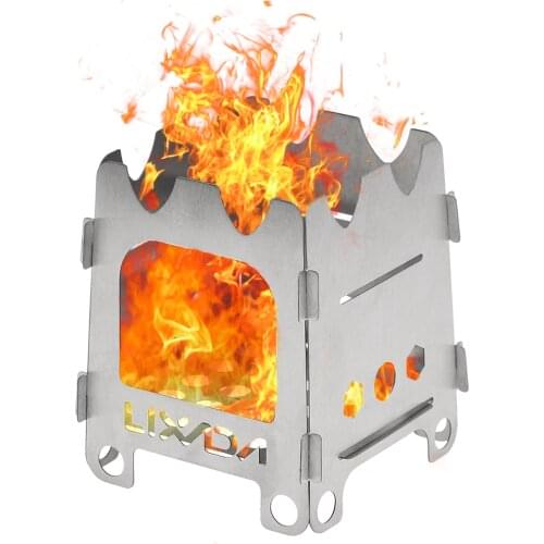Lixada Outdoor Camping Stove Ultralight Folding Wood Stove Pocket Stove Burning Picnic Alcohol Wood Stove Fishing Hiking