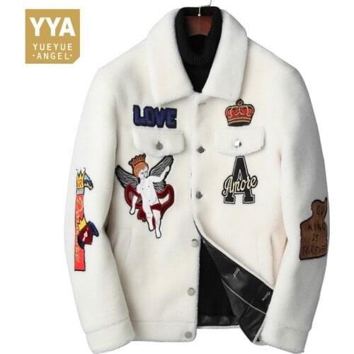 Korean Style Mens Autumn 2021 New Turn-Down Collar Single Breasted Fashion Slim Biker Jackets Embroidery Male Casual Coat