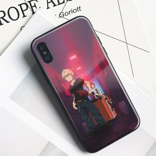Katsuki Bakugo Eijiro Kirishima Soft Silicone Glass for IPhone SE 6s 7 8 Plus X XR XS 11 12 Mini Pro Max Phone Case Cover Shell