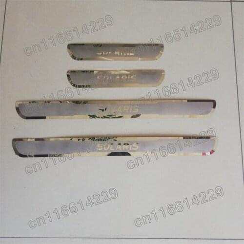 For HYUNDAI SOLARIS 2017 2018 2019 Stainless steel Door Sill Scuff Plate Guard Pedal Protector Trim Car styling