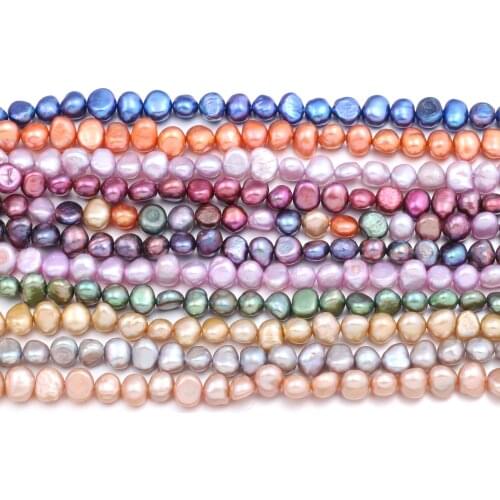 Natural Freshwater Pearl Beads Round Shape Glossy Beaded for Making DIY Jewelry Necklace Bracelet Accessories 5-6mm