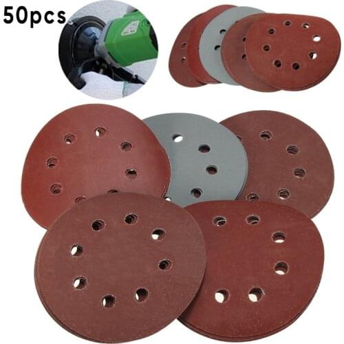 50PCS Sandpaper 5Inch 125mm Hook Loop Mixed Grit 800 1000 1500 2000 3000 Sanding Discs Sand Paper Sander Sheet Abrasive Tool