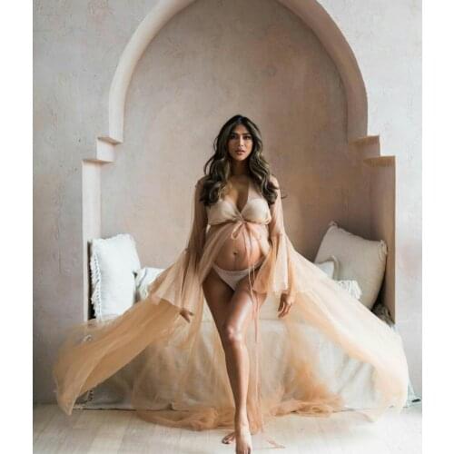 Orange Illusion Night Gowns Sexy Women Lingerie Bride Sleepwear Nightdress Bridal Boudoir Party Birthday Robe Holiday Wedding