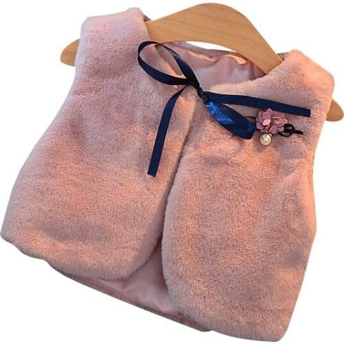Autumn Winter Baby Girls Coat Imitation rabbit fur vest shawl Warm luxurious Faux Fur Outerwear shawl Girls Winter Clothes 1-6T