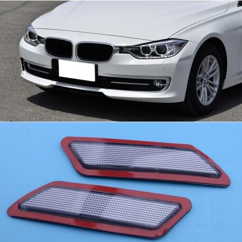 1Pair Front Side Bumper Marker Reflector Light Lamp White Lens Fit for BMW 3-Series F30 2013 2014 2015 63147274521 63147274522