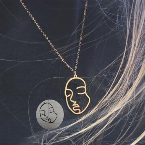New to Face Necklace Custom Hand Drawn Necklace Special Commemorative Love Face Pendant Woman Jewelry Gift BFF