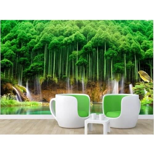 Custom photo wallpaper 3d wall murals wallpaper Woods Park Green Road 3d Landscape mural wall papers for living room decoration