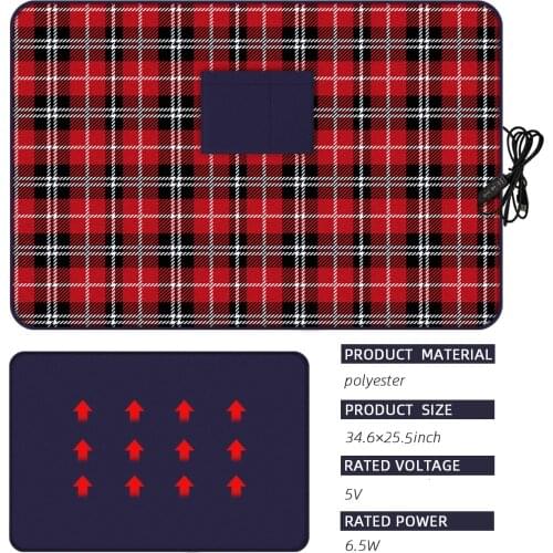 Portable Electric Travel Blanket USB Rechargeable Heated Office Mat 5V Car Cosy Warm Blanket Pet Cat Dog Winter Heater Quilt