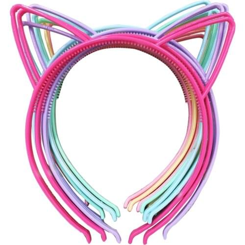 XIMA 12pcs/lot ABS Plastic Girls Cat Ears Headband Girls Party Hairband Head Band Children Hair Accessories